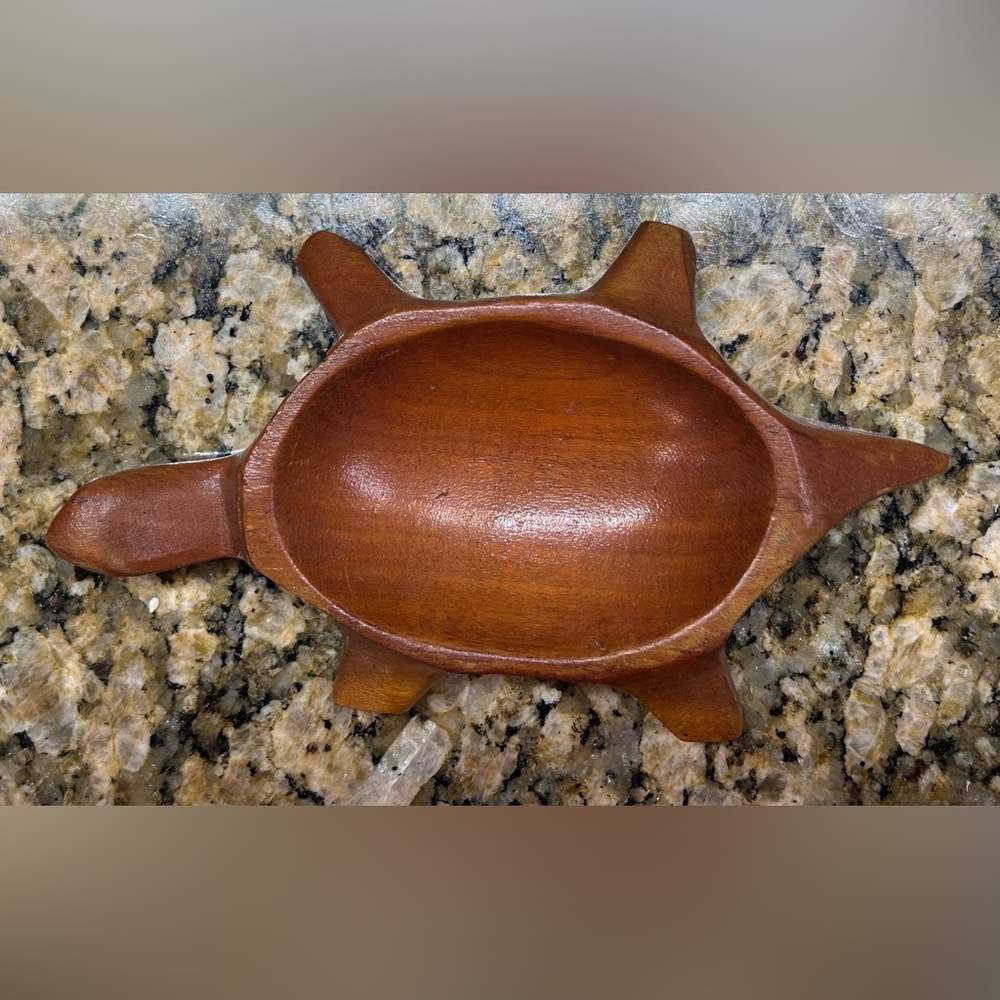 Turtle - Hand Carved Wooden Trinket Dish